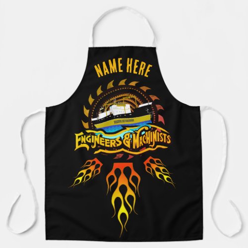 YOUR NAME Engineer and Machinist Boat Crew Work Apron