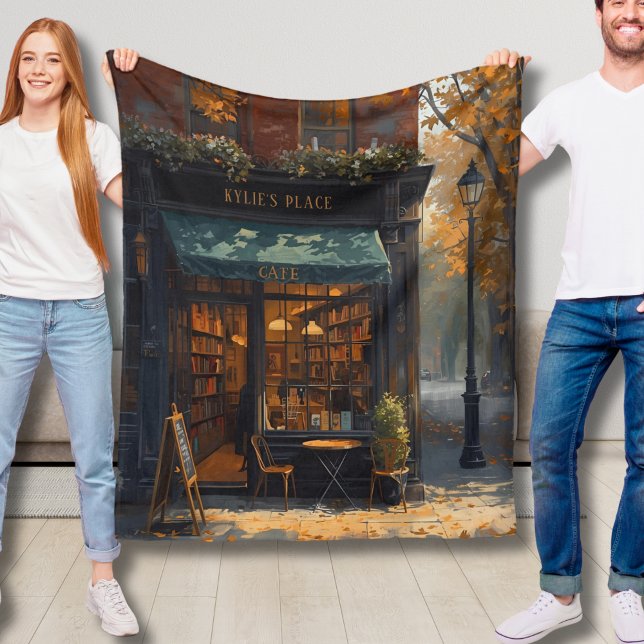 Your Name Fall Fleece Blanket Bookish Coffee Shop (Creator Uploaded)