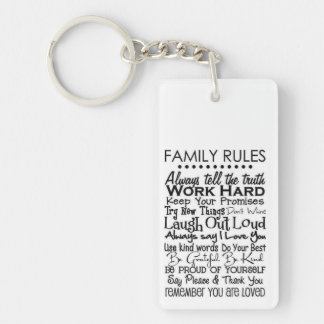 (YOUR NAME) Family Rules Keychain