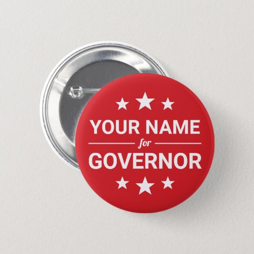 Your Name for Governor Custom Text  Colors Stars Button