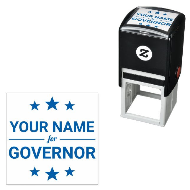 Your Name for Governor Custom Text Stars Election Self-inking Stamp (In Situ)