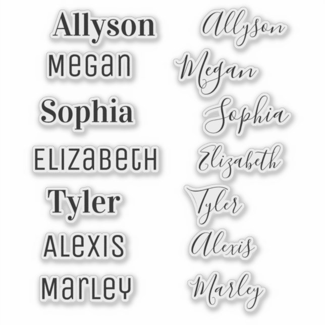 Your Name & Friend's Name, DIY, 3 Type Styles Sticker (Front)