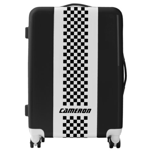 Your Name Fully Custom Colors Checkered Stripe Luggage