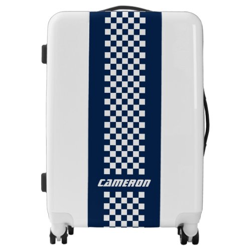Your Name Fully Custom Colors Checkered Stripe Luggage