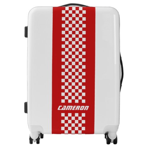 Your Name Fully Custom Colors Checkered Stripe Luggage