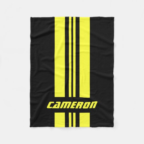 Your Name Fully Custom Colors Racing Stripes 1 Fleece Blanket