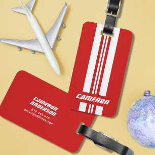 Your Name Fully Custom Colors Racing Stripes 1 Luggage Tag