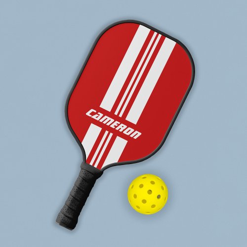 Your Name Fully Custom Colors Racing Stripes 1 Pickleball Paddle