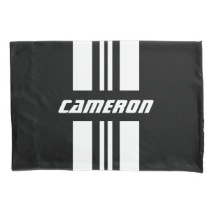 Your Name Fully Custom Colors Racing Stripes 1 Pillow Case