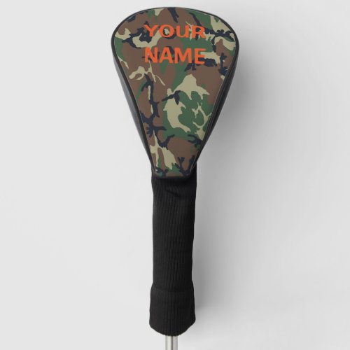 YOUR NAME Golf Head Cover Camo Personalize