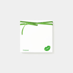 Your Name Green Irish Kiss Lipstick Blot Graphic Post-it Notes