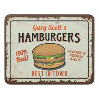 Your Name Hamburger Door Sign