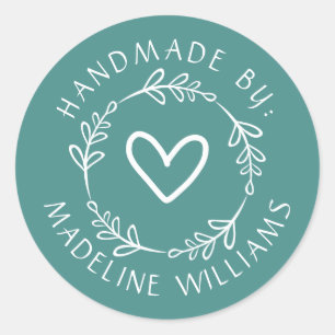 Your Name Handmade By Classic Round Sticker