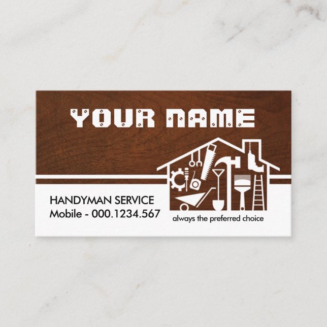 Your Name Handyman Storeroom Tools Business Card (Front)