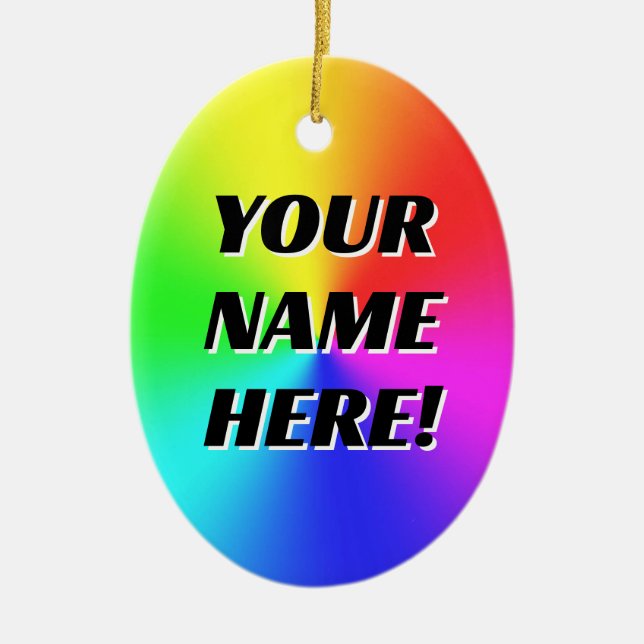 YOUR NAME HERE! (Change the Words) Ornament (Front)