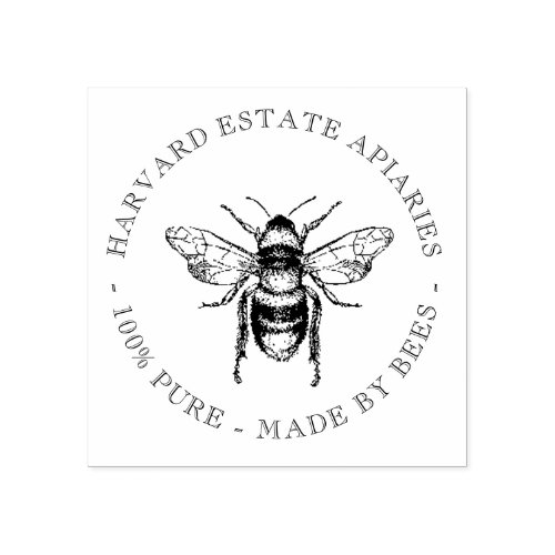 Your Name Here Custom Apiaries Thin Bee Stamp