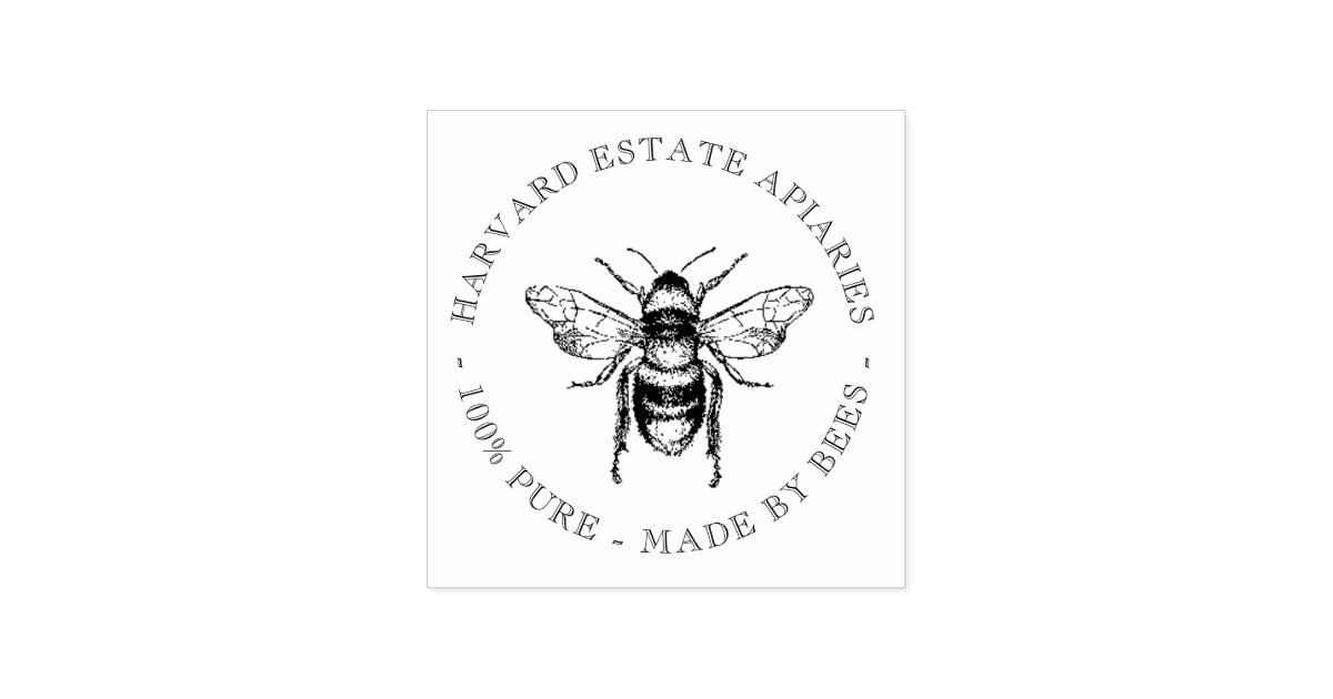 Your Name Here Custom Apiaries Thin Bee Stamp