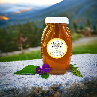 Your Name Here Custom Editable Minimal Honey Jar Classic Round Sticker