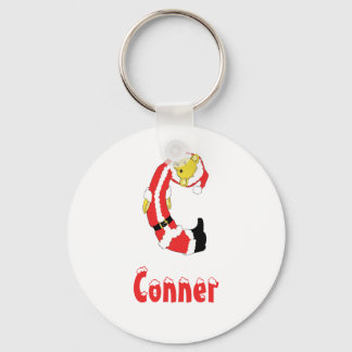 Your Name Here! Custom Letter C Teddy Bear Santas Keychain