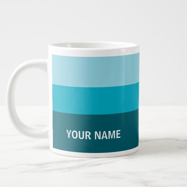 Your Name Here Customized Simple Stylish Coffee  Giant Coffee Mug (Left)