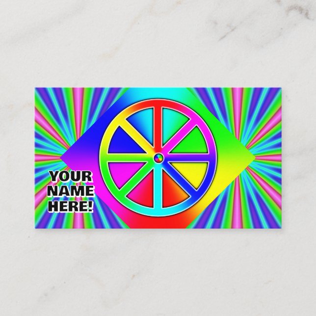YOUR NAME HERE! Rainbow Wheel (you may add words) Business Card (Front)