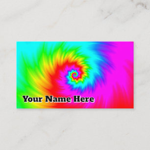 Your Name Here Shredded Rainbow Spiral Business Card