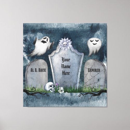 Your Name Here Spooky Creepy Halloween  Canvas Print