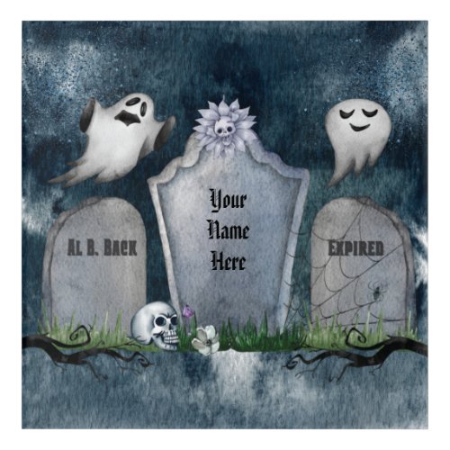 Your Name Here Spooky Creepy Halloween Party Acrylic Print