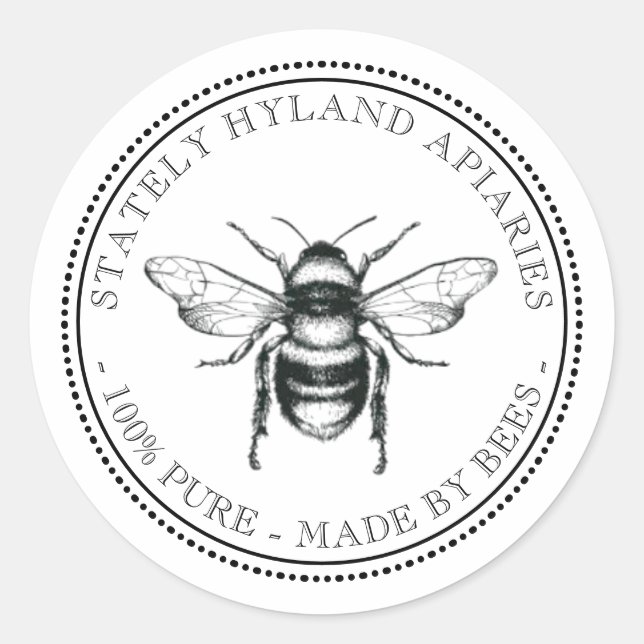 Your Name Here Vintage Honey Jar Lid Label 2 (Front)