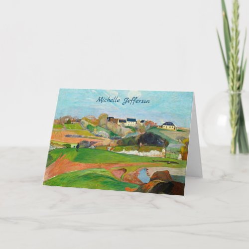 Your Name Impressionist Pastoral Painting Gauguin Card