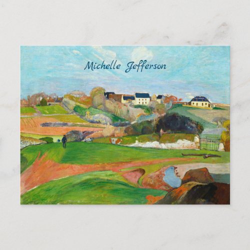 Your Name Impressionist Pastoral Painting Gauguin Postcard