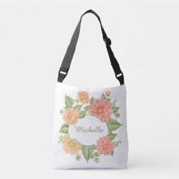 Your Name in a Flower Frame custom bags