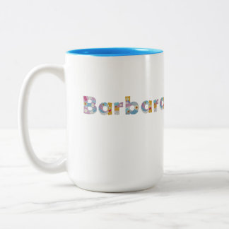 Your name in artsy floral letters / Barbara Two-To Two-Tone Coffee Mug
