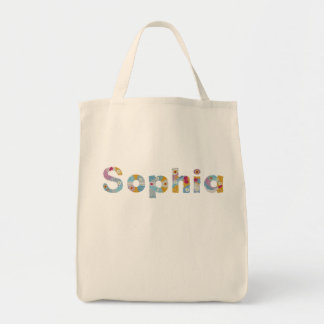 Your name in artsy floral letters / Sophia Tote Ba Bag