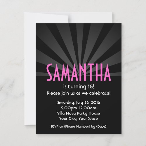 Your Name in Lights Birthday Party Invitations