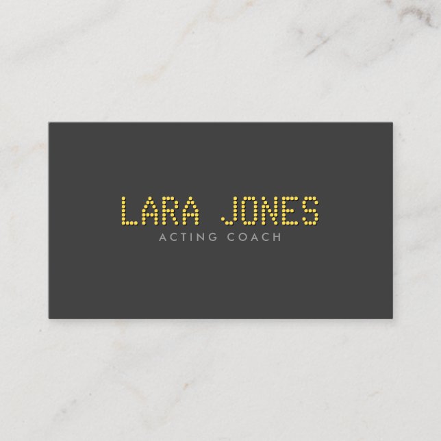 Your Name in Lights for Actors, Performers, Dance Business Card (Front)