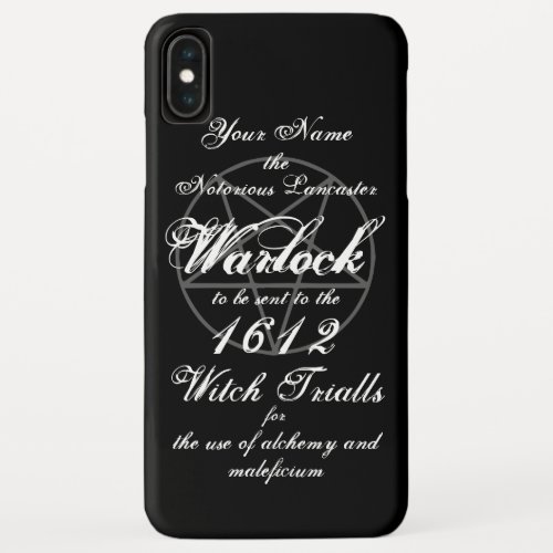 Your Name in Notorious Witch Trials Warlock Black iPhone XS Max Case