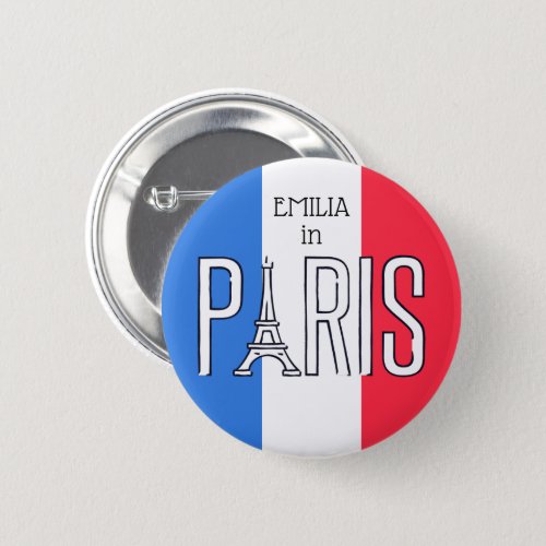 your name in Paris _ Eiffel Tower typography Button
