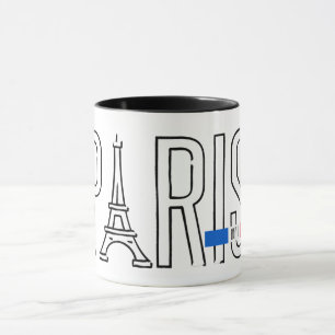 [your name] in Paris - Eiffel Tower typography Mug
