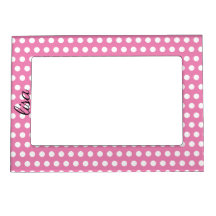 your name in pink and white dots trendy pattern