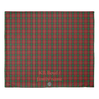 Your name / initials on Boyd Clan Family Tartan Duvet Cover