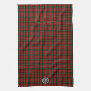 Your name / initials on Boyd Clan Family Tartan Kitchen Towel