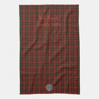 Your name / initials on Boyd Clan Family Tartan Kitchen Towel