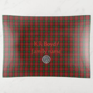Your name / initials on Boyd Clan Family Tartan Trinket Tray