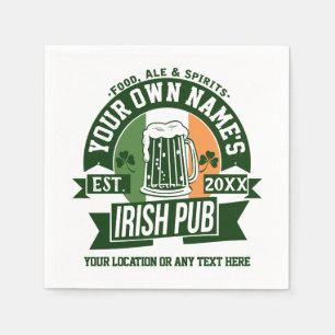 Your Name Irish Pub   Personalize St Patrick's Day Napkins