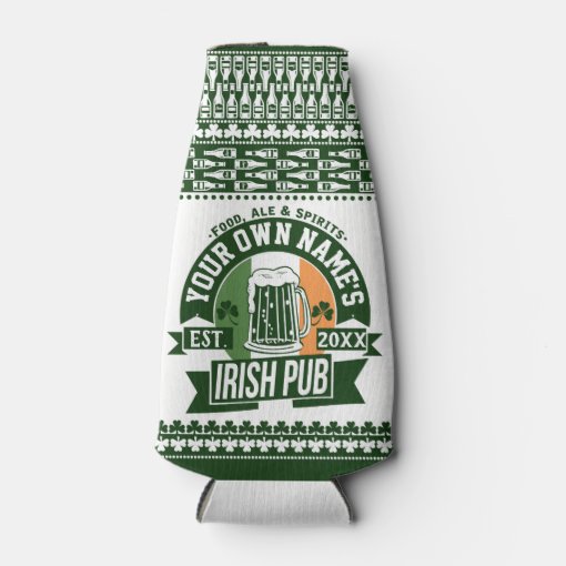 Your Name Irish Pub | Personalized Irish Beer Bottle Cooler | Zazzle