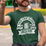 Your Name Irish Pub | Personalized St. Pat's Day T-Shirt<br><div class="desc">Have an extra festive Saint Patrick's Day with personalized apparel for you or your whole group. Coordinate your party or pub crawl with tee shirts you can personalize with your own pub name and wear to your parades, parties, and Irish pub crawls. Type the date and any name you'd like...</div>
