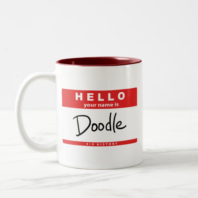 "Your Name is Doodle" Two-Tone Coffee Mug (Left)
