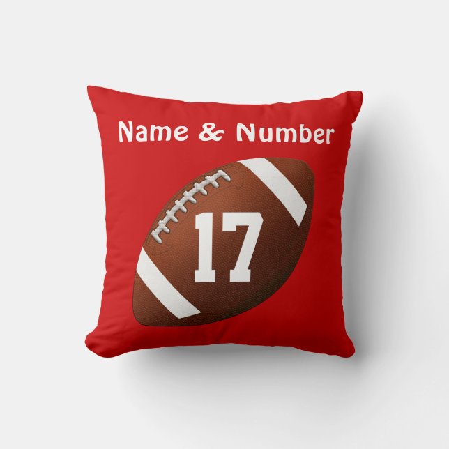 Your NAME & Jersey NUMBER on Football Pillow (Front)