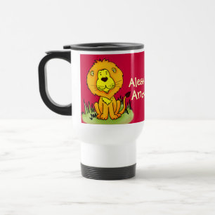 "Your name"  kids lion red travel / club mug